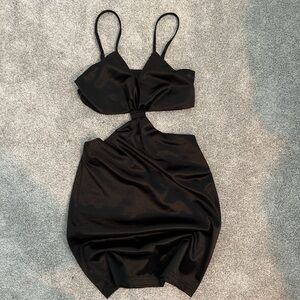 Elegant Black Cut-Out Dress